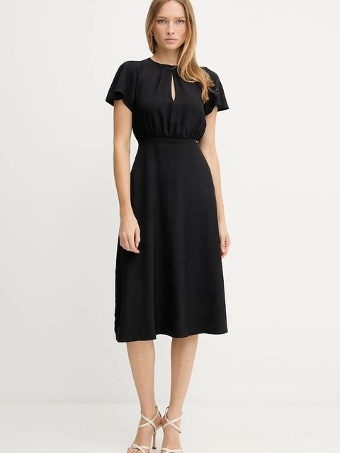 Armani Exchange sukienka kolor czarny midi rozkloszowana XW001025 AF16122