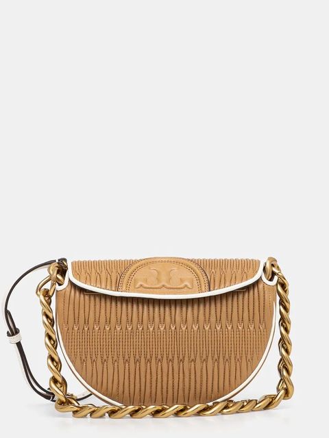 Tory Burch torebka skórzana Fleming kolor brązowy 158474