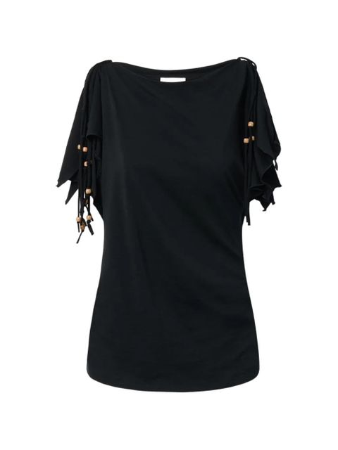 ISABEL MARANT Jazia beaded-detail sleeveless cotton top - Black - zdjęcie produktu nr 1