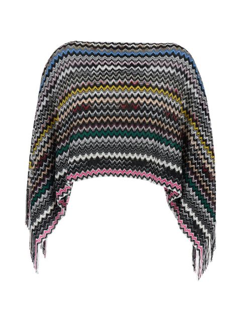 Missoni fringe zigzag poncho - Black - zdjęcie produktu nr 1