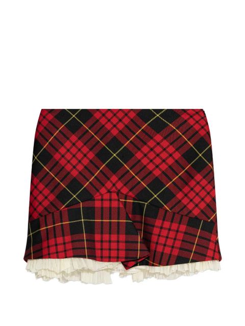 Alexander McQueen tartan ruffled mini skirt - Red - zdjęcie produktu nr 1