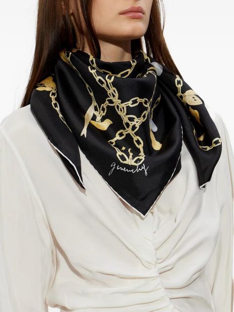 Givenchy chain-motif silk scarf - Black