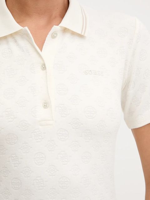 Guess polo PEONY damski kolor beżowy V5YP01 KCX12