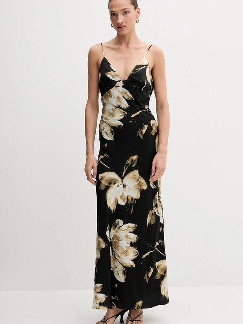 Bardot sukienka kolor czarny maxi prosta 57516DB8 - zdjęcie produktu nr 2