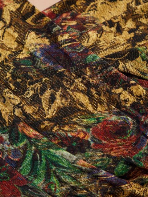 GANNI floral long-sleeve top - Neutrals