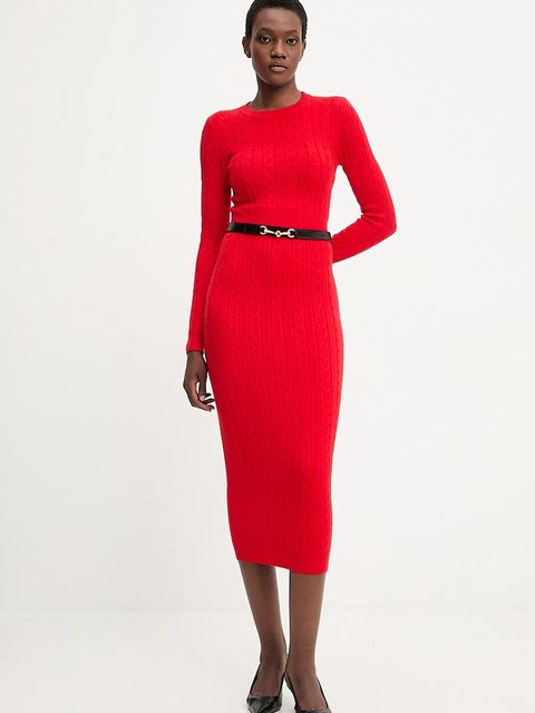 Answear.LAB sweter i spódnica damski kolor czerwony - zdjęcie produktu nr 1