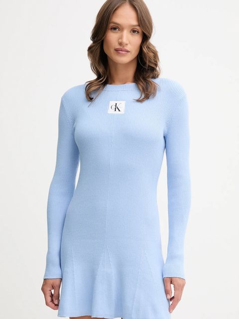 Calvin Klein Jeans sukienka kolor niebieski mini rozkloszowana LV047D307G - zdjęcie produktu nr 1