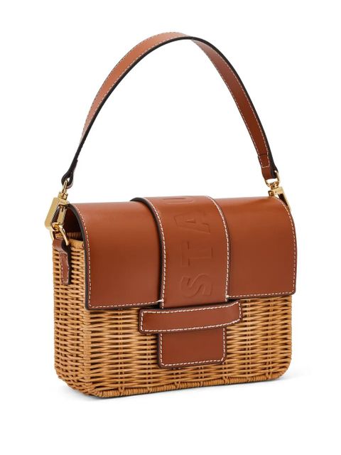 STAUD Charli Wicker crossbody bag - Brown