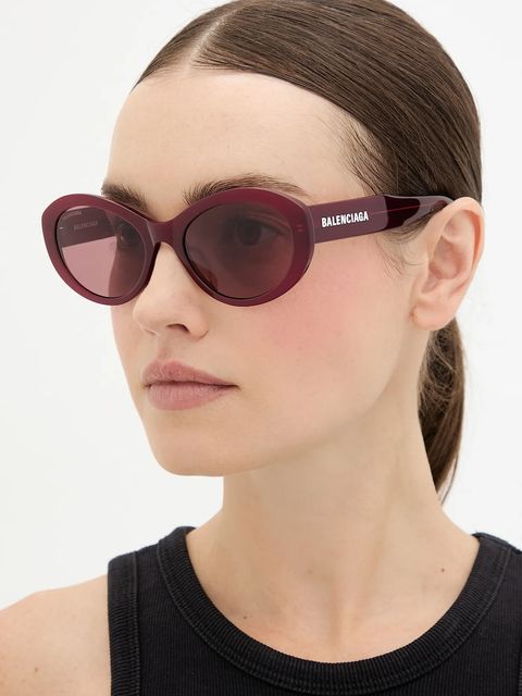 Balenciaga okulary przeciwsłoneczne damskie kolor bordowy BB0446S - zdjęcie produktu nr 1