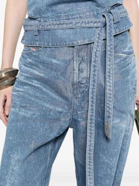 Diesel logo patch clear jeans - Blue
