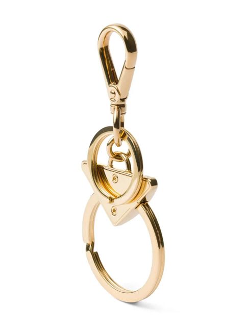 Prada logo-charm keyring - Gold