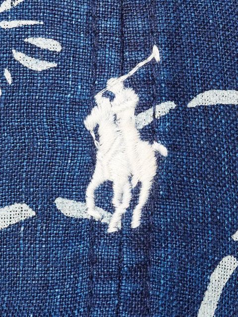 Polo Ralph Lauren czapka z daszkiem lniana kolor niebieski wzorzysta 211967359