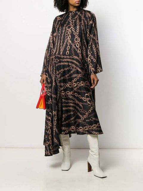Balenciaga Chains Typo asymmetric dress - Black
