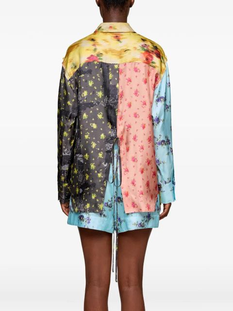 GANNI floral-print panelled shirt - Yellow