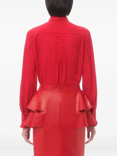 Valentino Garavani Cour de Coeur-print silk shirt - Red