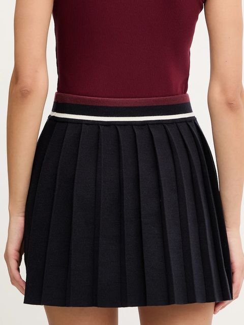 Guess spódnica z wełną SABINA kolor granatowy mini rozkloszowana V5BD02 Z1152