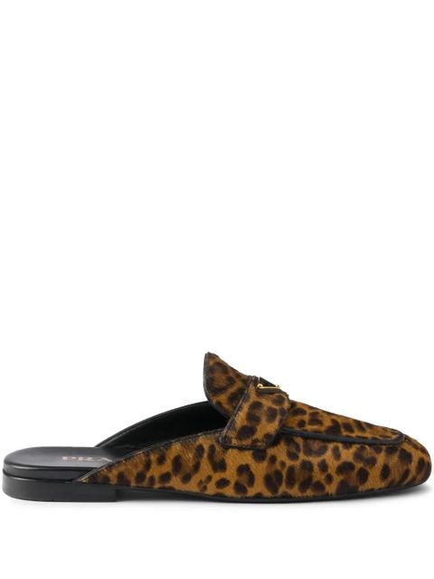 Prada leopard-print leather mules - Brown - zdjęcie produktu nr 1