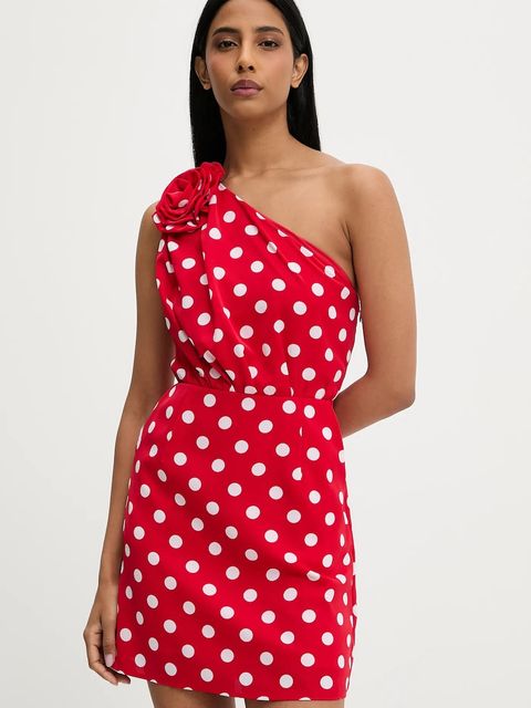 Answear.LAB sukienka kolor czerwony mini rozkloszowana