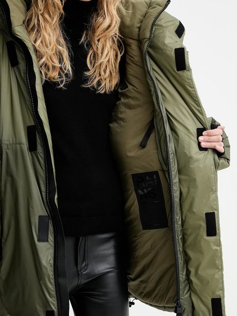 Rains kurtka 17240 Torna Insulated Long Jacket kolor zielony zimowa 17240