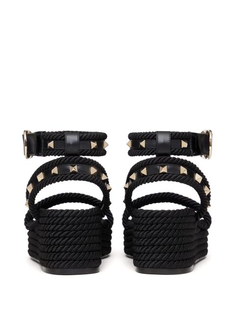 Valentino Garavani 45mm Rockstud flatform sandals - Black