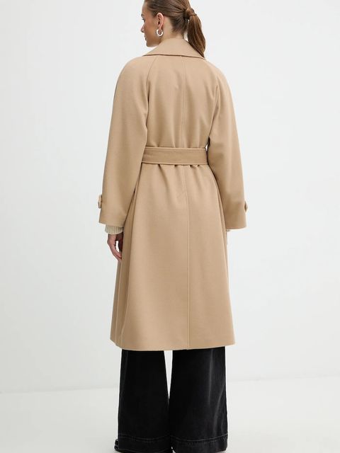 Marella płaszcz wełniany kolor brązowy 2523016071200