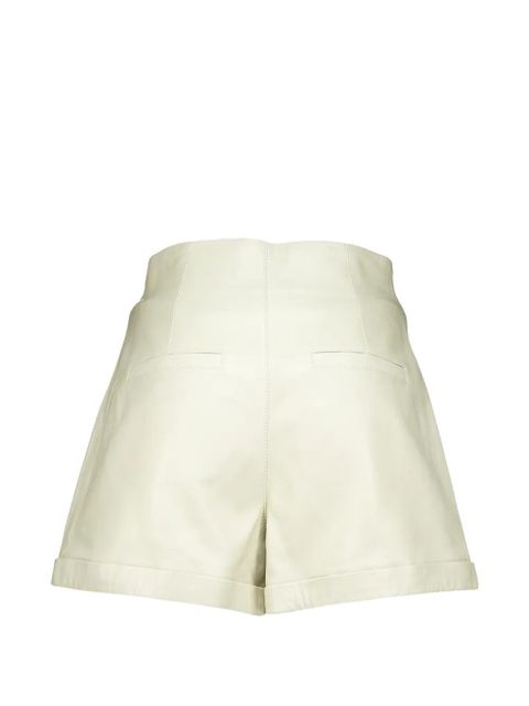 Saint Laurent high-waisted leather shorts - Neutrals