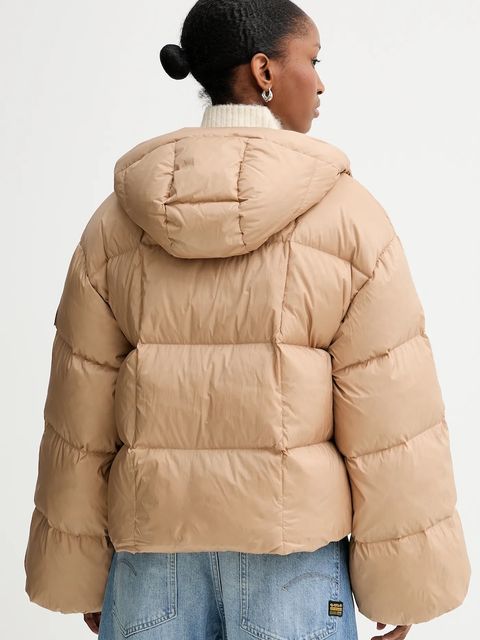 Calvin Klein kurtka puchowa kolor beżowy zimowa oversize LV044D525G