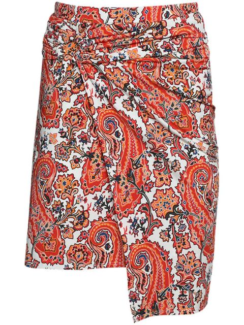 Rabanne Jupe gathered-detail paisley-print skirt - White - zdjęcie produktu nr 1