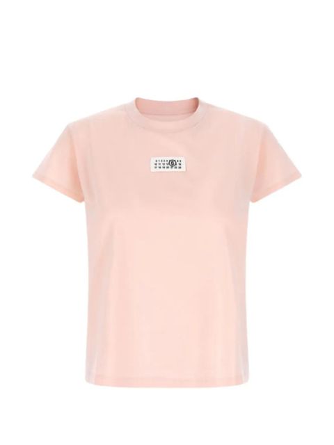 MM6 Maison Margiela ribbed crew neck T-shirt - Pink - zdjęcie produktu nr 1