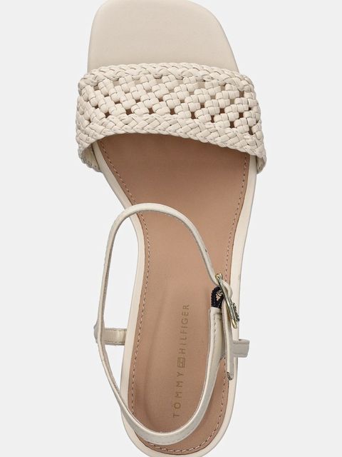 Tommy Hilfiger sandały CROCHET LTHR KITTEN SANDAL