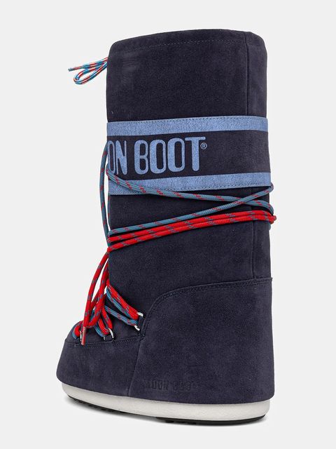 Moon Boot śniegowce MB ICON SUEDE LACES kolor granatowy 80D1403050 F017
