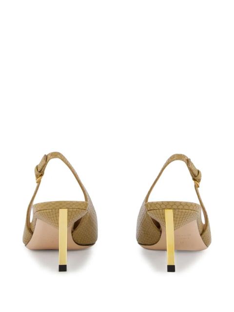 TOM FORD snake-embossed slingback pumps - Neutrals