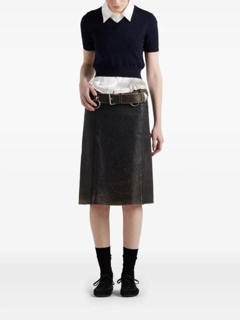 Prada leather mini skirt - Black