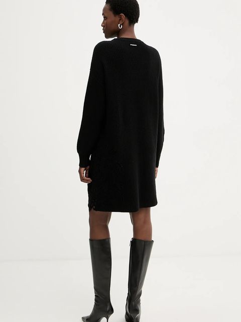 Pinko sukienka z dodatkiem wełny kolor czarny mini oversize 105504 A2R1
