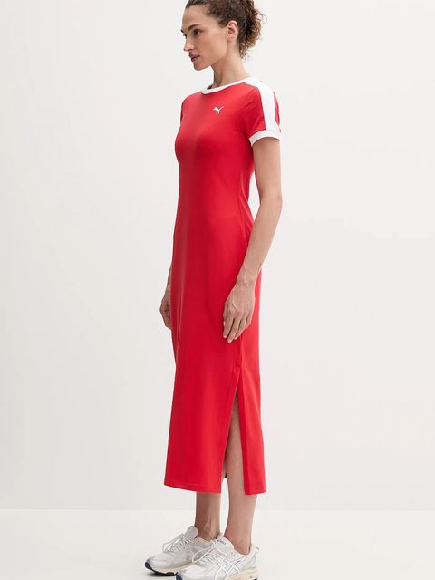 Puma sukienka kolor czerwony midi prosta 632140 - zdjęcie produktu nr 1
