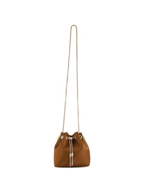Jimmy Choo Bon Bon metal-handle bucket bag - Brown