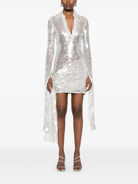 Coperni knotted sequinned mini dress - White - zdjęcie produktu nr 2