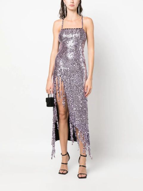 The Attico Avery pailette-embellished midi dress - Purple