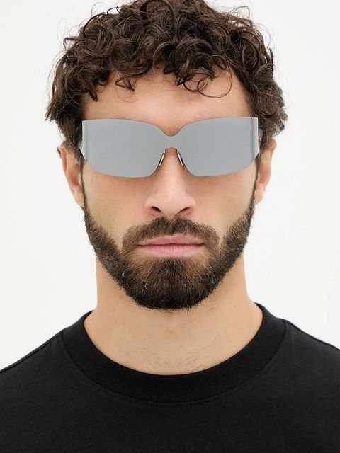 Balenciaga okulary przeciwsłoneczne kolor srebrny BB0421S