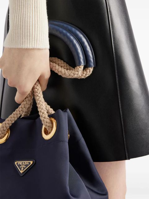 Prada belted leather miniskirt - Black