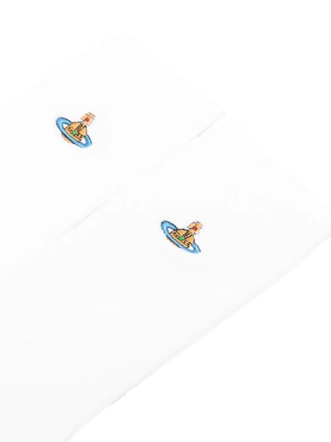 Vivienne Westwood checked logo socks - White