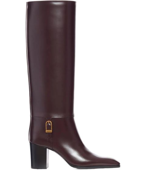 Saint Laurent 70mm buckle-detail calf-leather boots - Red - zdjęcie produktu nr 1