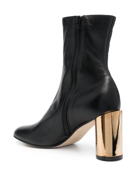 Lanvin 75mm round-toe leather boots - Black - zdjęcie produktu nr 2