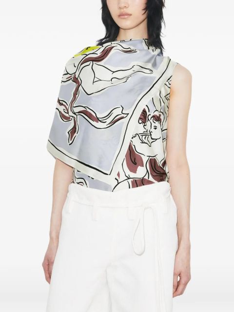 Tory Burch printed silk cape top - Purple