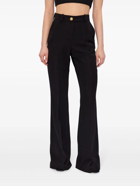 Balmain flared virgin-wool trousers - Black