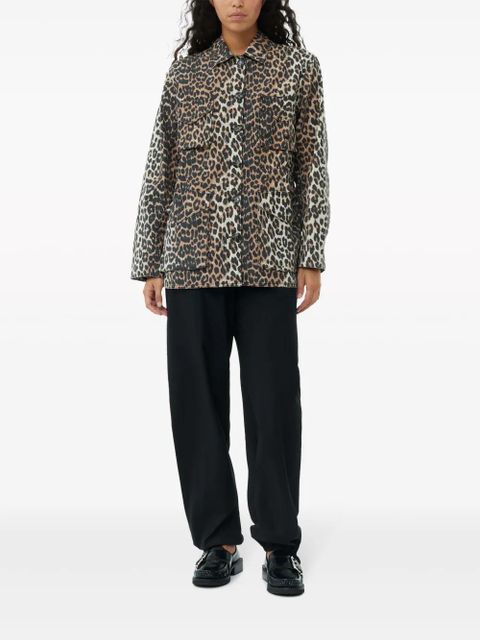 GANNI leopard-print canvas shirt jacket - Brown - zdjęcie produktu nr 2