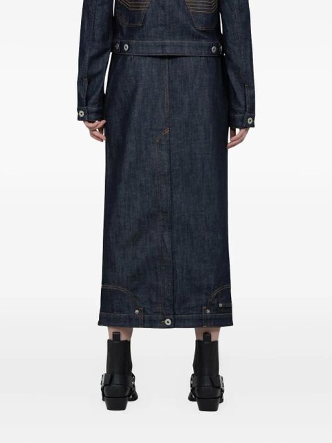 Jean Paul Gaultier upside-down denim skirt - BLUE