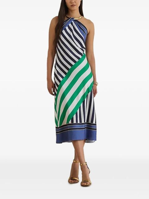 Lauren Ralph Lauren striped halterneck midi dress - White - zdjęcie produktu nr 1