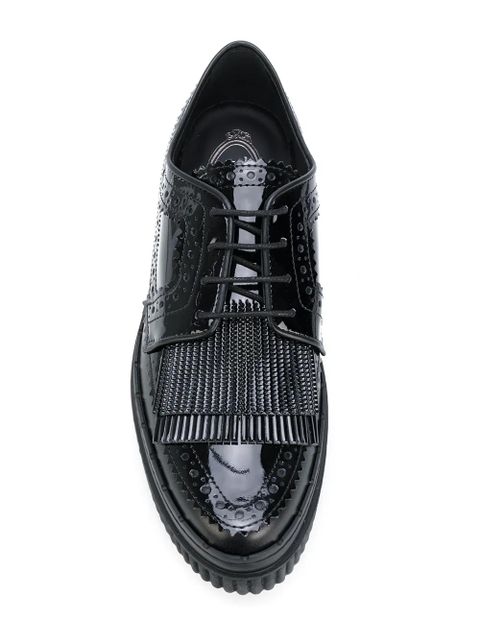 Tod's fringed flatform brogues - Black
