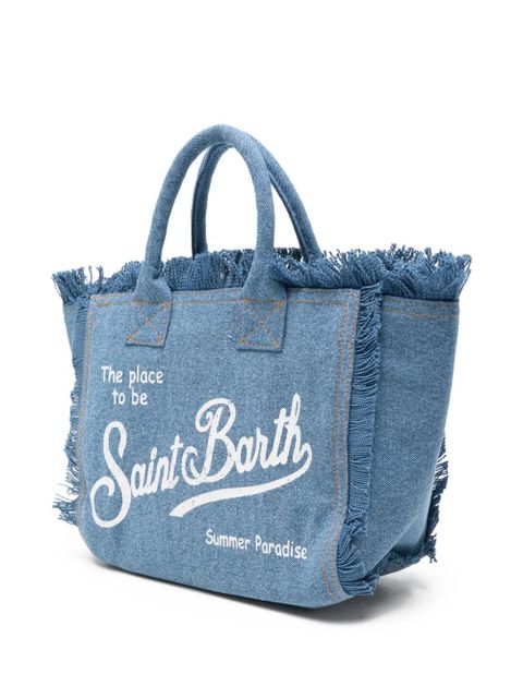 MC2 Saint Barth Colette fringed logo-print tote bag - Blue